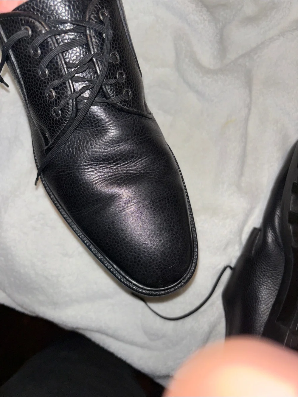 Salvatore Ferragamo Black Leather Derby Shoes